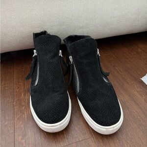 Steve Madden Women's Caliber High Top Suede Black Sneakers